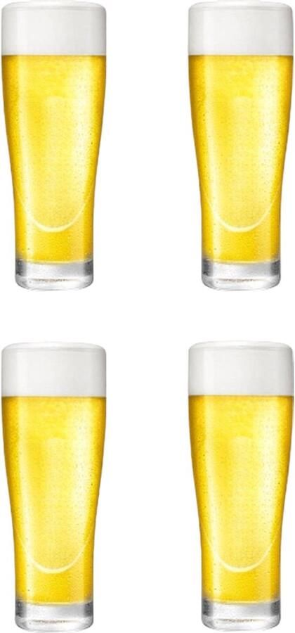 Professionele Bierglazen (4 stuks) 250ml Bierglas Bier Glas 25cl 0.25L Pils Glazen set Hoogwaardige Kwaliteit Vaasje Speciaal Bier Weizen