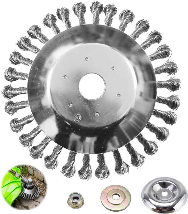 Professionele bosmaaier voor reinigingsblokbestrating Ronde borstel 150 x 25 mm Gedraaide staaldraad onkruidborstel 6 inch Onkruidborstel