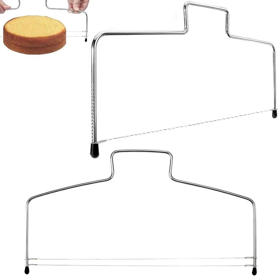 Professionele Cake Cutter Set Verstelbaar Cake Leveller RVS Cake Snijder Bakken Tool voor Verjaardagstaart 2 Stuks Taartsnijder