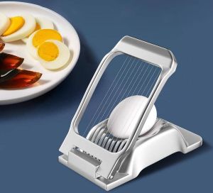 Professionele eiersnijder van robuust aluminium hardgekookt eieren vaatwasmachinebestendig individuele en stabiele eiersnijders voor eieren kiwi's aardbeien zachte levensmiddelen