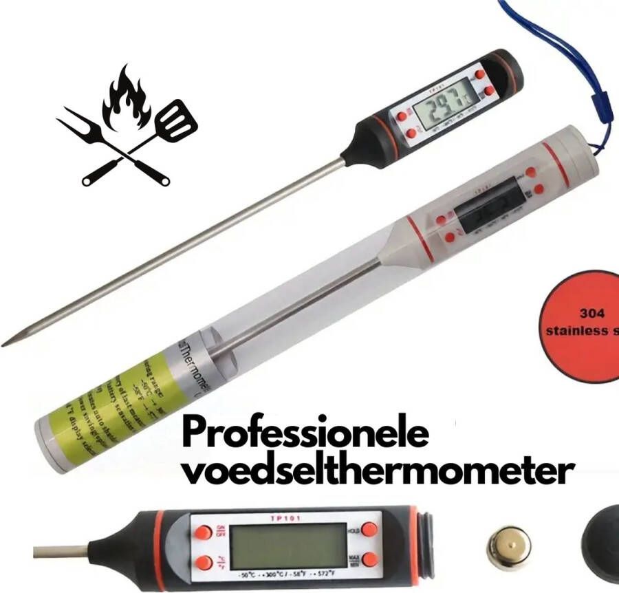 Vleesthermometer Digitaal BBQ thermometer Vleesthermometer ideaal voor kerst + kip + kalkoen Voedselthermometer Vleesthermometers