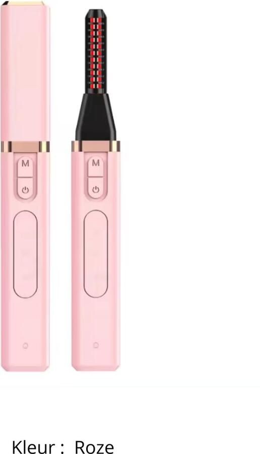 Professionele Elektrische Wimperkruller + Verwarmer & USB Oplaadbaar 3 Temperatuurstanden Langdurige Krul Heated Eyelash Curler Veilig & Efficiënt Voor Thuis & Onderweg Roze