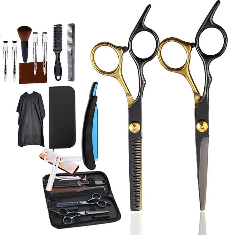 Professionele haarschaarset 14 stuks 16 cm Extra scherpe tondeuses Kapperscape Mannen vrouwen kinderen