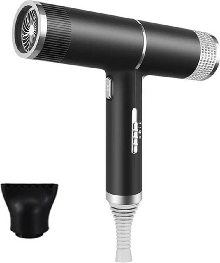 Professionele Ionische Haardroger High Power Styling Föhn voor Professioneel Gebruik Zeer Licht in Gewicht 3 Snelheidsregelingen Zwart