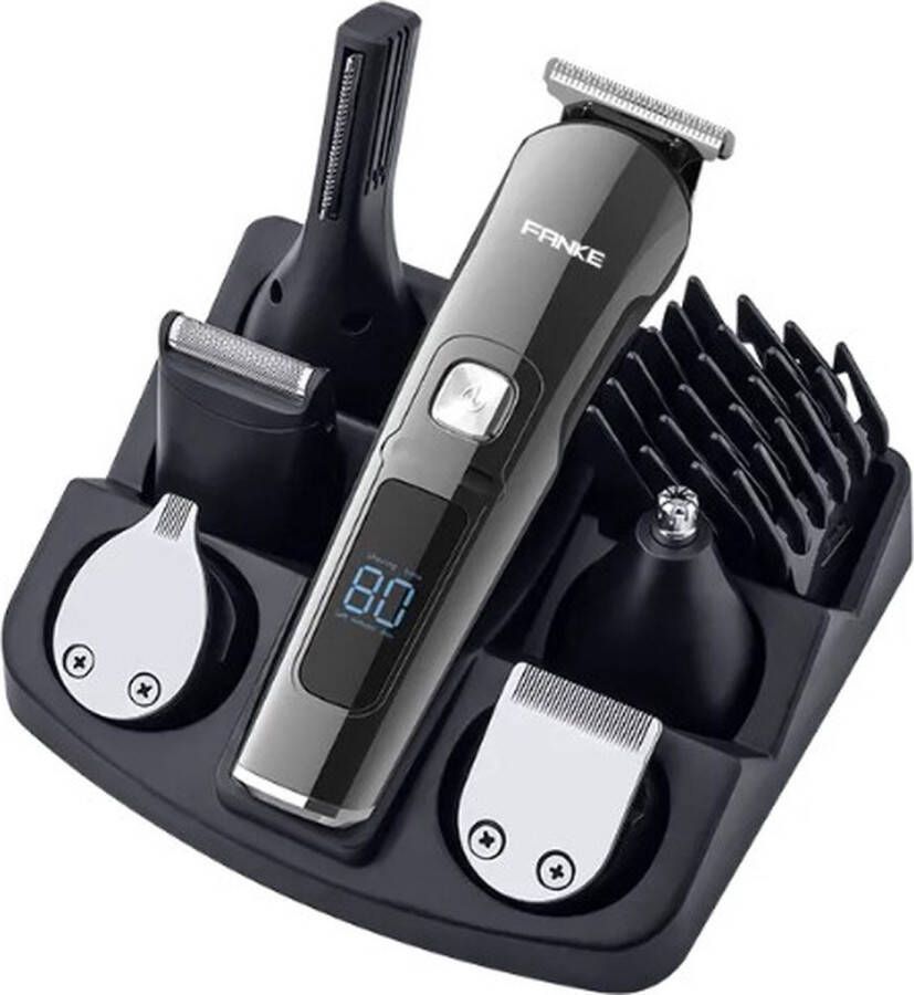 Professionele IPX7 oplaadbare baardtrimmer 11-in-1 voor mannen- trimmer voor baard en lichaam- inclusief 6 verwisselbare koppen + 5 opzetstukken 1-12mm bodytrimmer-neus & oor trimmer- tondeuse