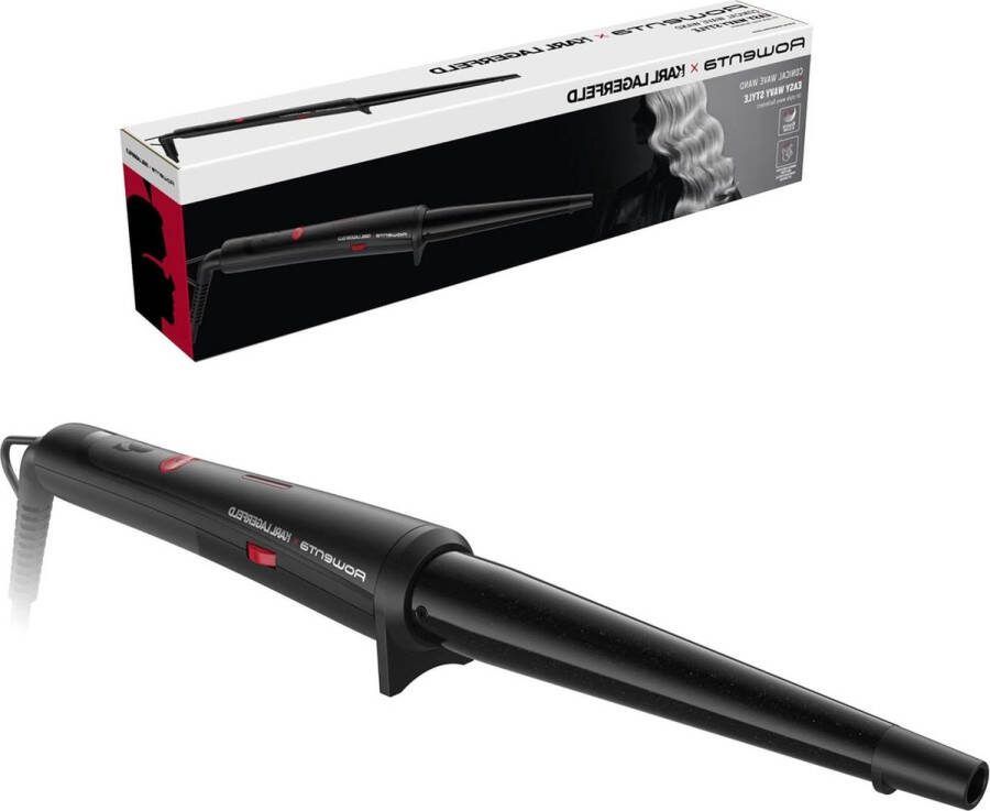 Professionele krultang voor krullen en golven conische vorm keratine en glow-coating temperatuurregeling tot 200 graden beschermende handschoen Karl Lagerfeld CF324L
