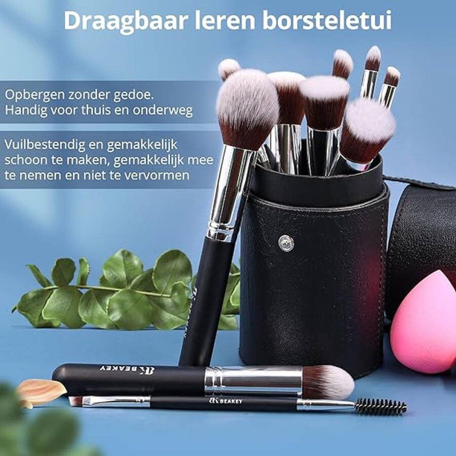 Professionele make-up-kwastenset eersteklas synthetische kwasten voor poeder vloeibare crème gezicht oogschaduw cosmetische kwast 12