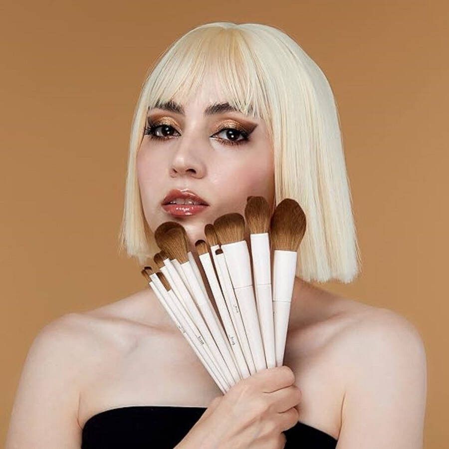 Professionele make-up-kwastenset eersteklas synthetische kwasten voor poeder vloeibare crème gezicht oogschaduw cosmetische kwast 14