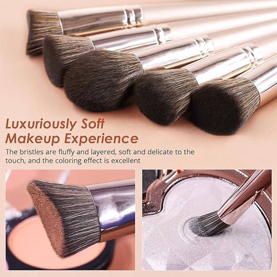 Professionele make-up-kwastenset eersteklas synthetische kwasten voor poeder vloeibare crème gezicht oogschaduw cosmetische kwast 12