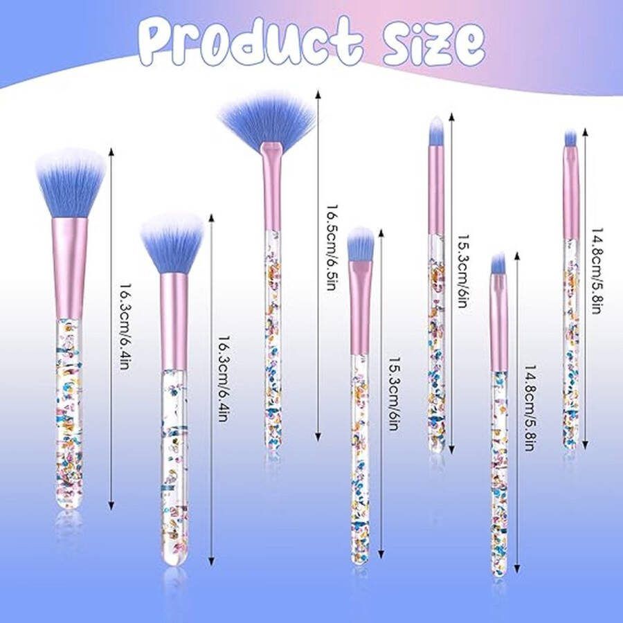 Professionele make-up-kwastenset eersteklas synthetische kwasten voor poeder vloeibare crème gezicht oogschaduw cosmetische kwast 7