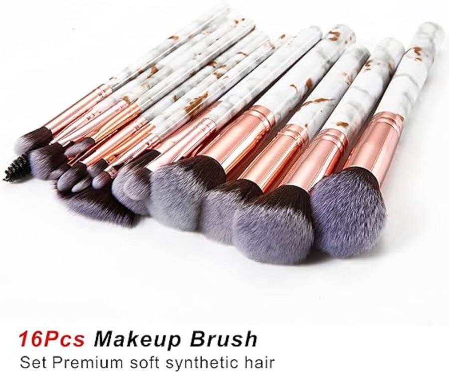 Professionele make-up-kwastenset eersteklas synthetische kwasten voor poeder vloeibare crème gezicht oogschaduw cosmetische kwast 16