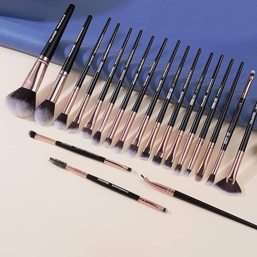 Professionele make-up-kwastenset eersteklas synthetische kwasten voor poeder vloeibare crème gezicht oogschaduw cosmetische kwast 20