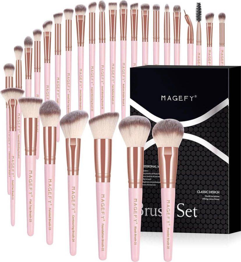 Professionele make-upkwasten 28 stuks premium foundation gezicht ogen lippen oogschaduw kwast cosmeticakwasten set met zwarte geschenkdoos