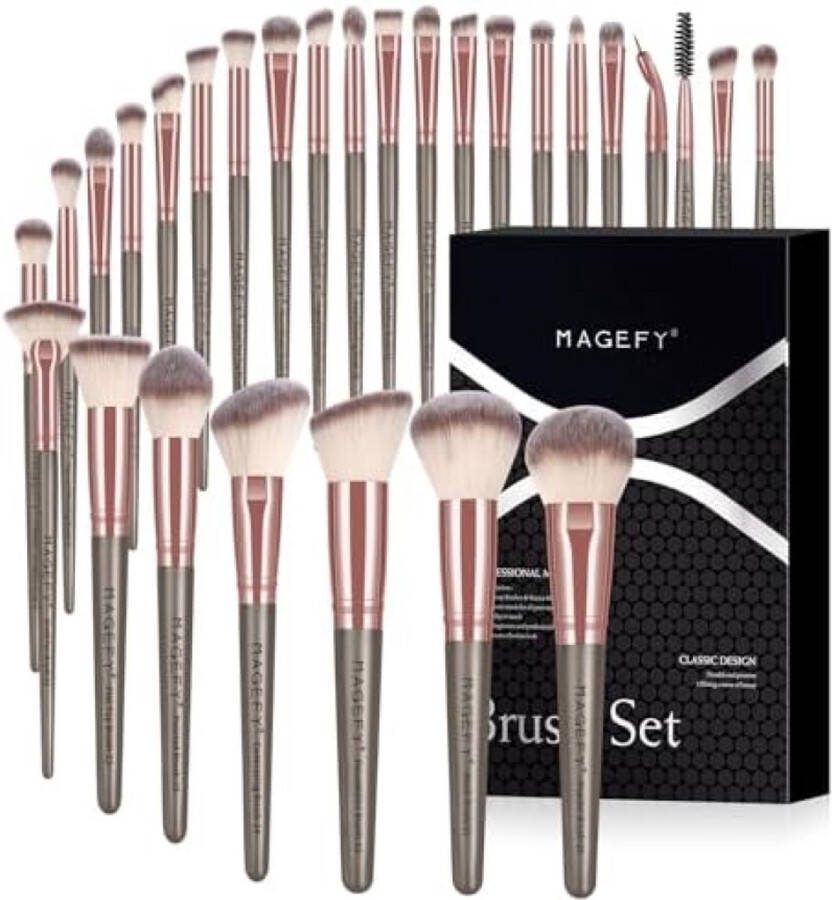 Professionele make-upkwastenset 28 stuks premium foundation gezicht ogen lippen oogschaduw kwast cosmeticakwasten set met zwarte geschenkdoos