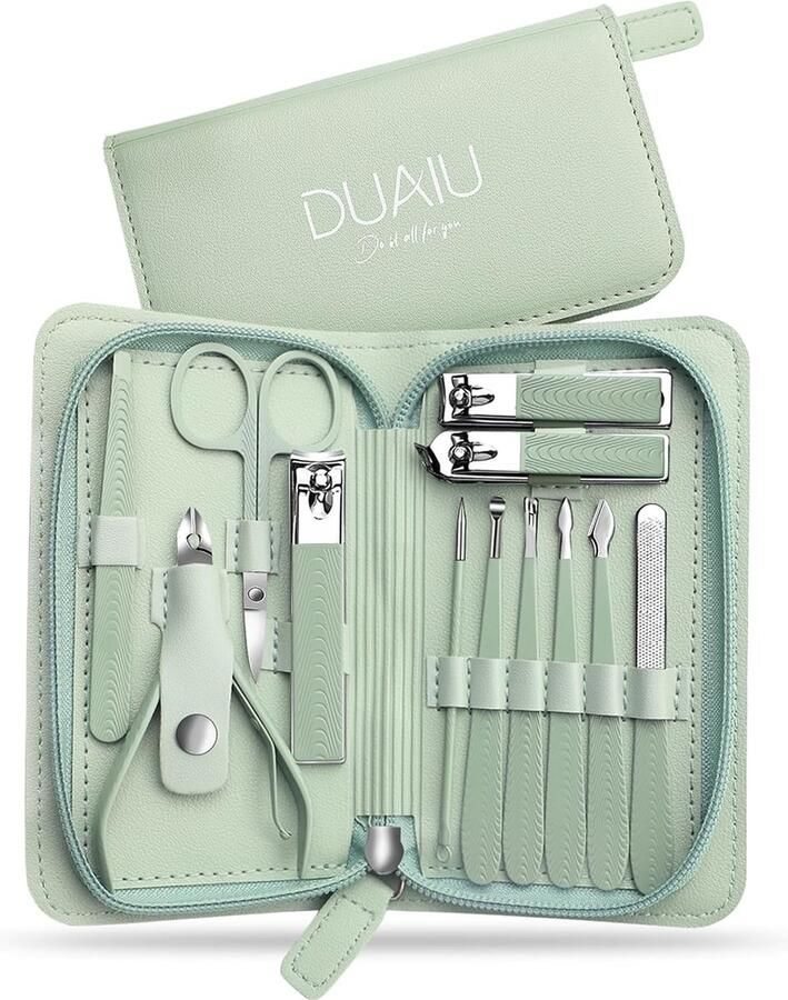 Professionele Manicureset Manicure Set Professionele Pedicure Kit Nagelverzorging Gereedschap 12 Pieces 15.5 x 8.5 x 2.5 centimetres