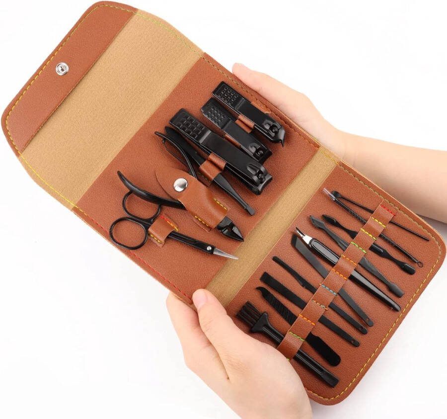 Professionele Manicureset Manicure Set Professionele Pedicure Kit Nagelverzorging Gereedschap 16 Pieces