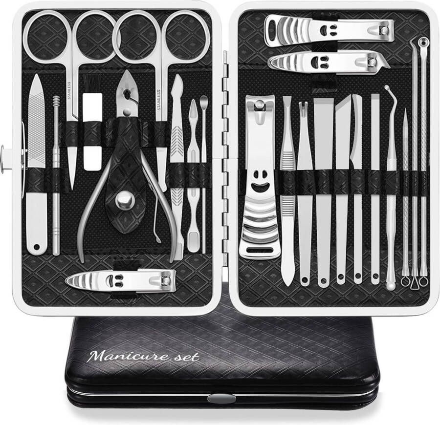 Professionele Manicureset Manicure Set Professionele Pedicure Kit Nagelverzorging Gereedschap 16.7 x 11.2 x 3.2 centimetres