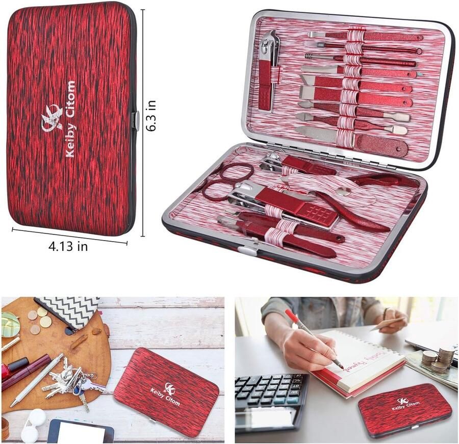 Professionele Manicureset Manicure Set Professionele Pedicure Kit Nagelverzorging Gereedschap 16Pcs