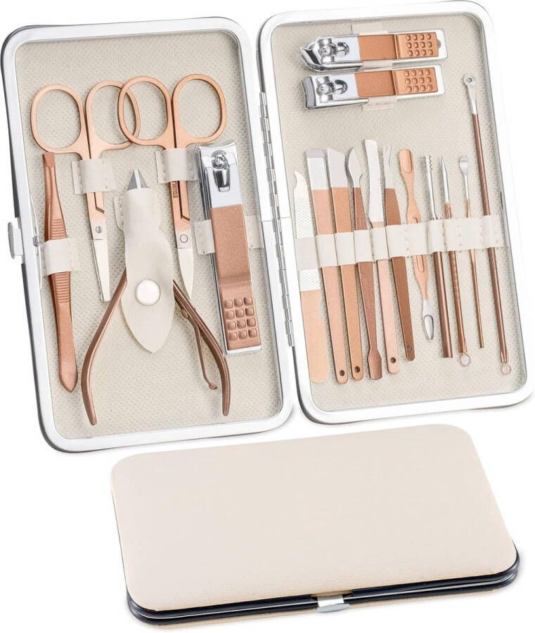 Professionele Manicureset Manicure Set Professionele Pedicure Kit Nagelverzorging Gereedschap 18 Piece