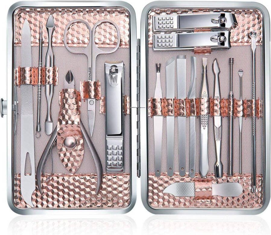 Professionele Manicureset Manicure Set Professionele Pedicure Kit Nagelverzorging Gereedschap 18 Piece