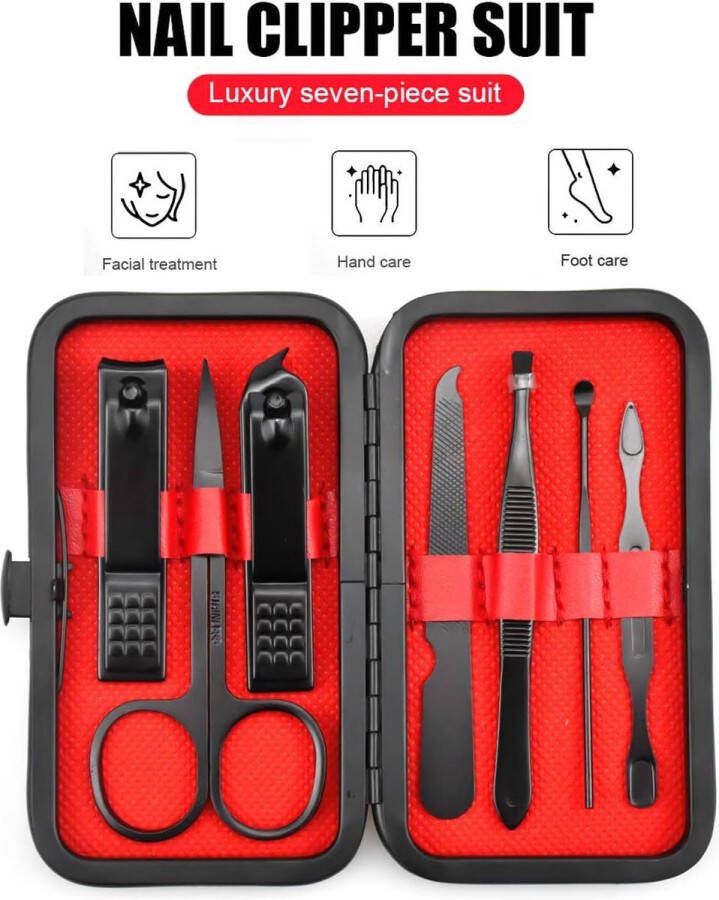 Professionele Manicureset Manicure Set Professionele Pedicure Kit Nagelverzorging Gereedschap 7-piece
