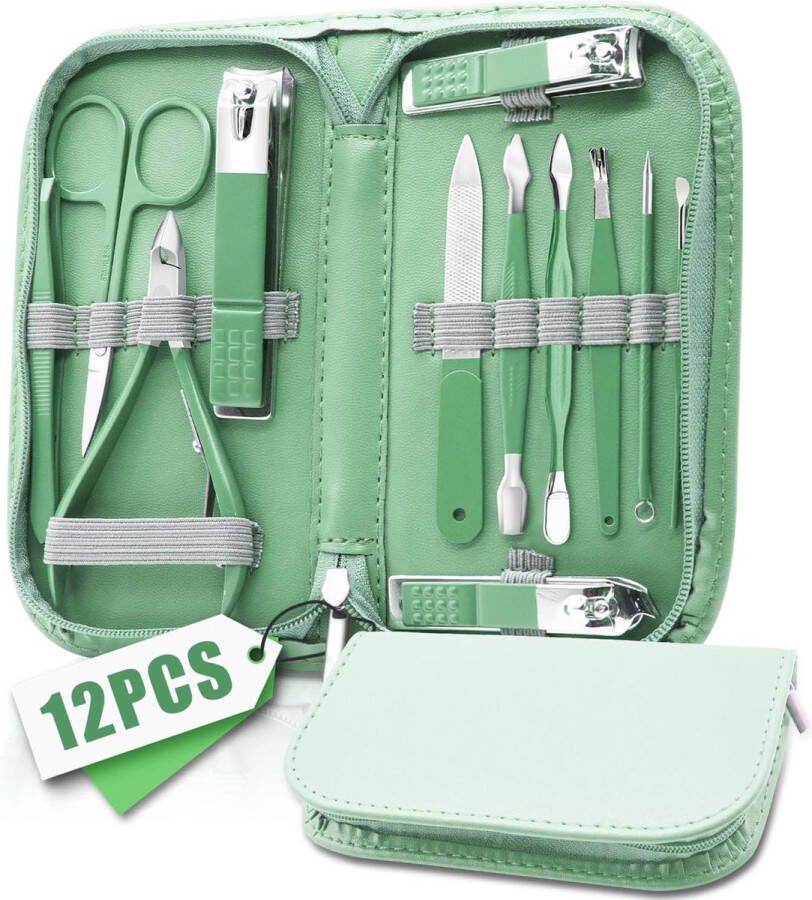 Professionele Manicureset Manicure Set Professionele Pedicure Kit Nagelverzorging Gereedschap Set 12 in 1