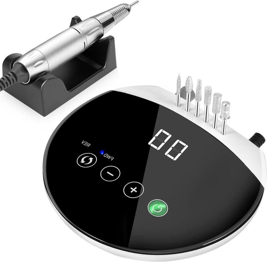 Professionele Nagel Draaimachine Nagelfrees met Touch-Toetsen HD-LED-Display 35.000 omw min Verbeterde Versie Gel- of Acryl Manicure Pedicure Nagelvijl elektrisch