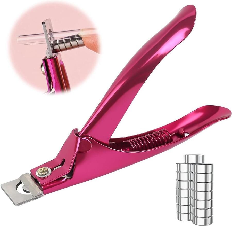 Professionele nagelknipper met 15 magneten Roze nagelknipper voor gelnagels en kunstnagels Nagelknipper