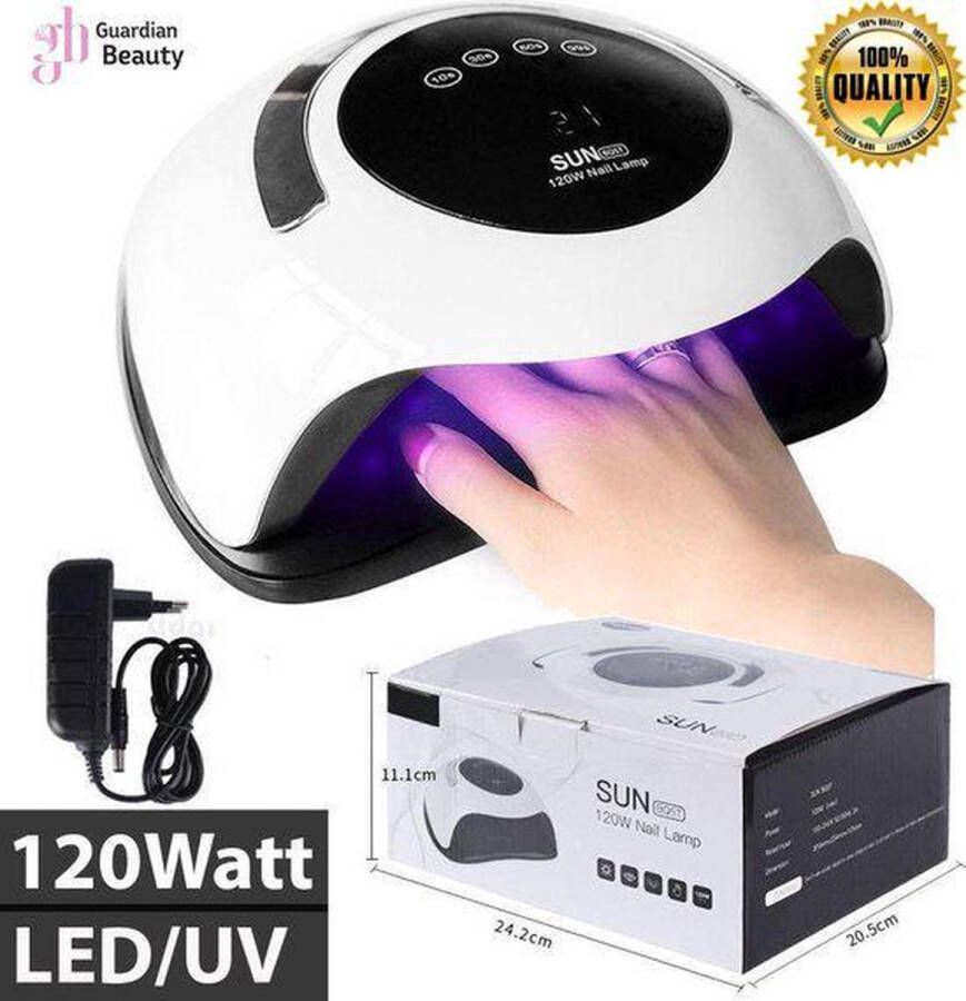 SUNONE Professionele Nagellamp LED-UV 120 watt Ingebouwde timer-Gellak-Gelnagels-Salon-Nageldroger-Krachtig-Manicure Gel nagel Droger 120W de sterkste nagellamp op de markt Geschikt Voor Elke nagel Sneller Droger Voor Gel Polish Nails