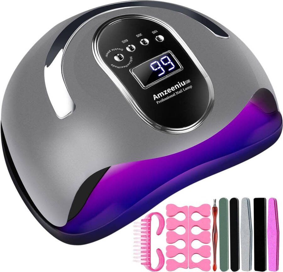 Professionele Nagellamp Sneldrogend UV Lamp Gelnagels Infraroodsensor 4 Timers Met Accessoires