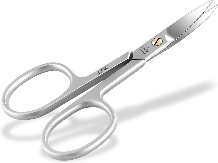 Professionele nagelschaar met extra scherp gebogen snijvlak voor het nauwkeurig inkorten van vinger- en teennagels 9 cm van roestvrij staal