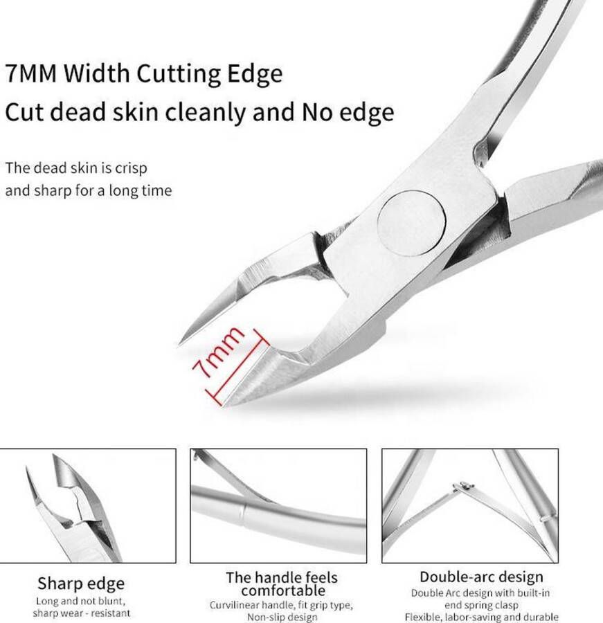 Professionele nagelverzorging set nagelknipper teennagels nagelriem knipper nagelriemknipper nagelriemverzorging cuticle pusher bokkenpootje nagelriem duwer nagelriem verwijderaar cuticle remover stainless steel