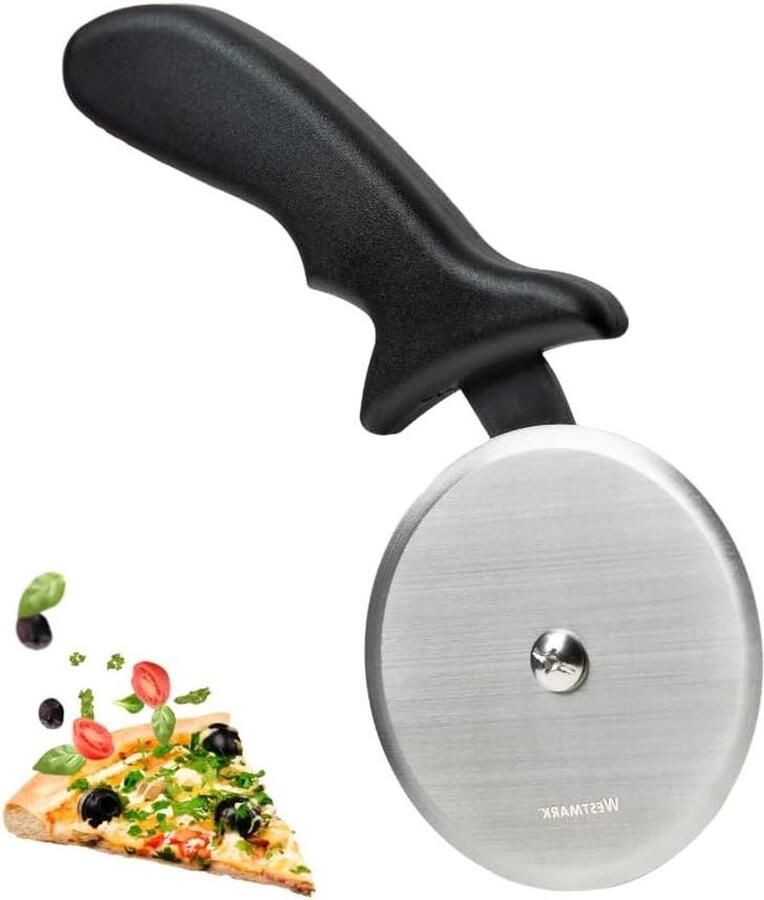 Professionele Pizza Snijder Snijblad ø 10 cm Lengte 23 cm Roestvrij Staal Zwart Zilver pizzasnijder