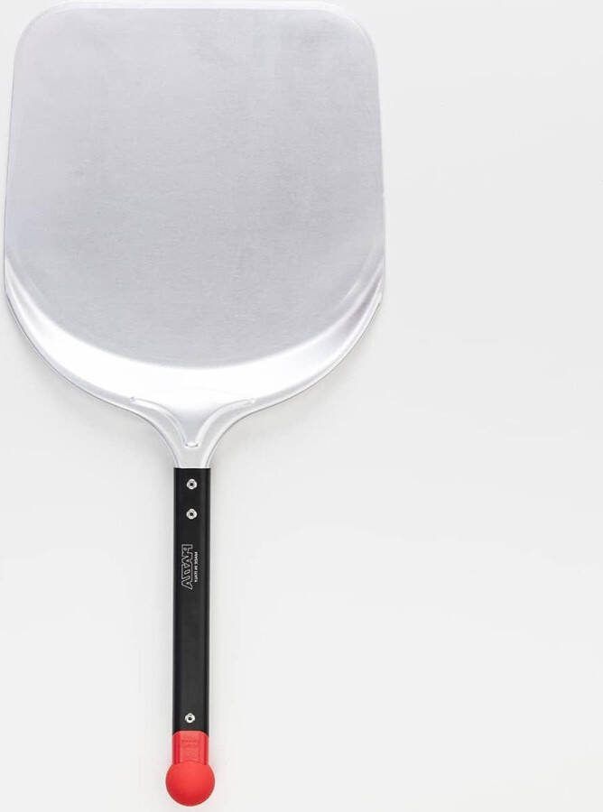 Professionele pizzaschep rechthoekig 30 cm van aluminium licht en hittebestendig max. 550 °C voor alle soorten ovens Pizzaschep