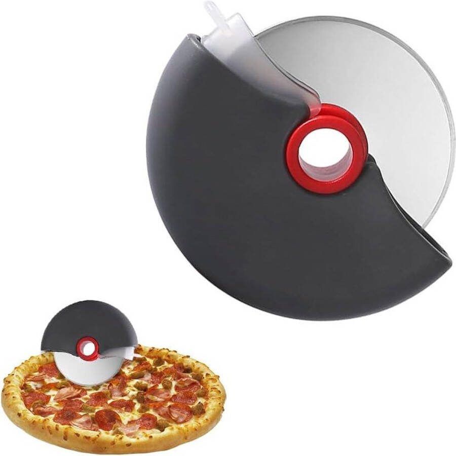 Professionele pizzasnijder Gemakkelijk te wassen Met veiligheidssluiting Roestvrij staal Rood pizzasnijder