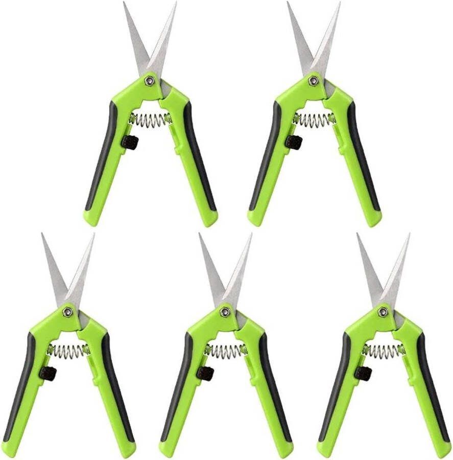 Professionele snoeischaar 5 stuks rechte punt tuinieren hand pruner snoeischaar roestvrij staal messen met lente- geladen comfort grip handgrepen