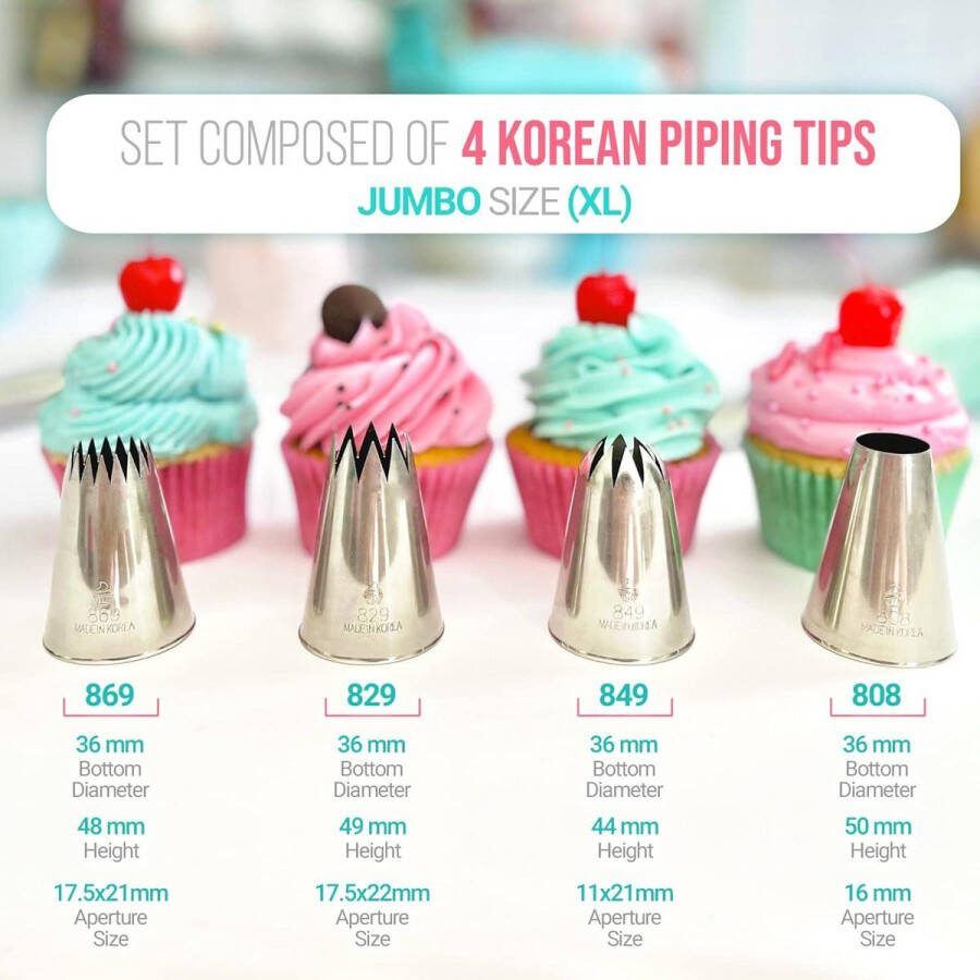 Professionele spuitmonden XL set spuitzakken decoratie cupcakes taarten Koreaanse kwaliteit spuitzakken wegwerp