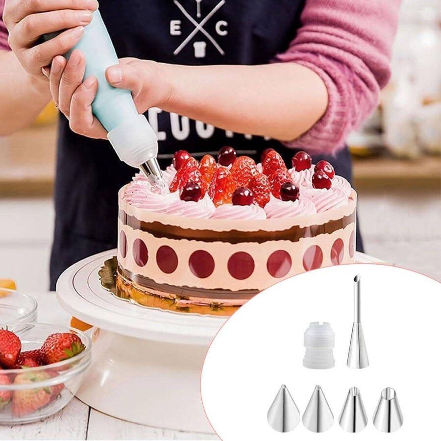 Professionele spuitzak set 50 stuks wegwerp spuitzakken + 5 spuitmonden + 1 taartkoppeling decoraties op taarten cake en koekjes spuitzakken wegwerp