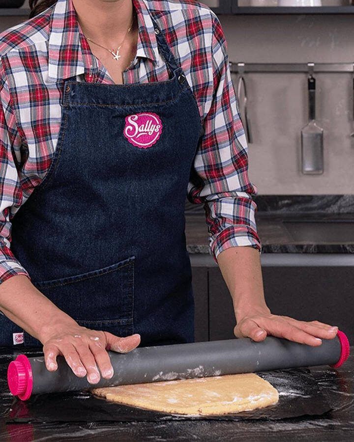 Professionele uitrolstaaf 50 cm deegroller met anti-aanbaklaag van siliconen met afneembare ringen in 3 maten rollingspeld voor fondant of pizza