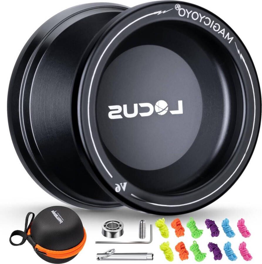 Professionele V6 JoJo Trick Dubbel doel Yoyo voor kinderen Niet-reagerende kogellagers + 12 koorden Metalen Yoyo met stationair belast JoJo set