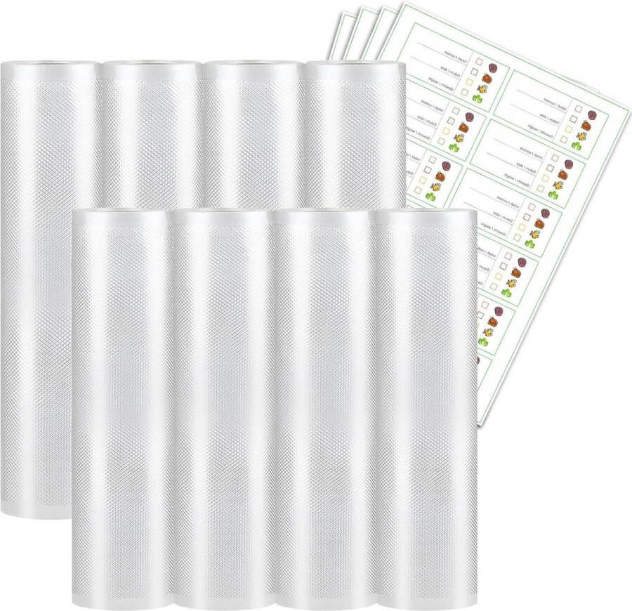 Professionele vacuümzakken 25 (4) en 30 (4) x 500 cm BPA-vrij kookvast 8 rollen Sous Vide en vrieszakken