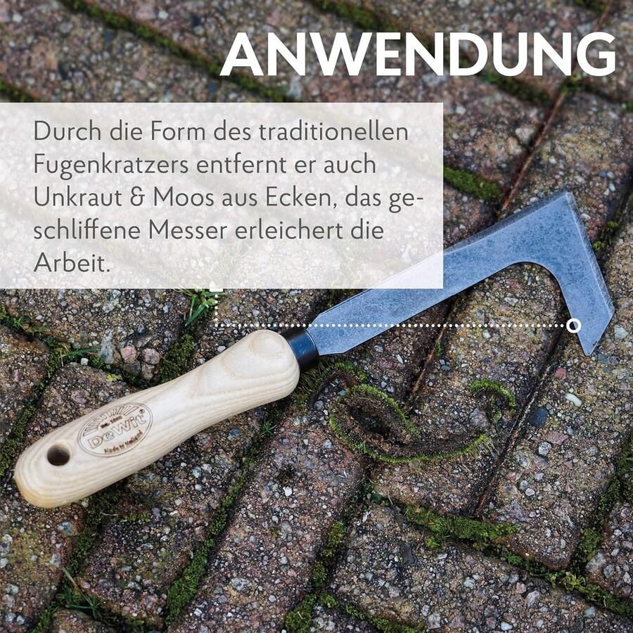 Professionele voegenkrabber 27 5 cm professionele tuinvoegenreiniger met korte handgreep onkruidsteker in de beste kwaliteit FSC -gecertificeerd premium tuingereedschap voegenmes made in