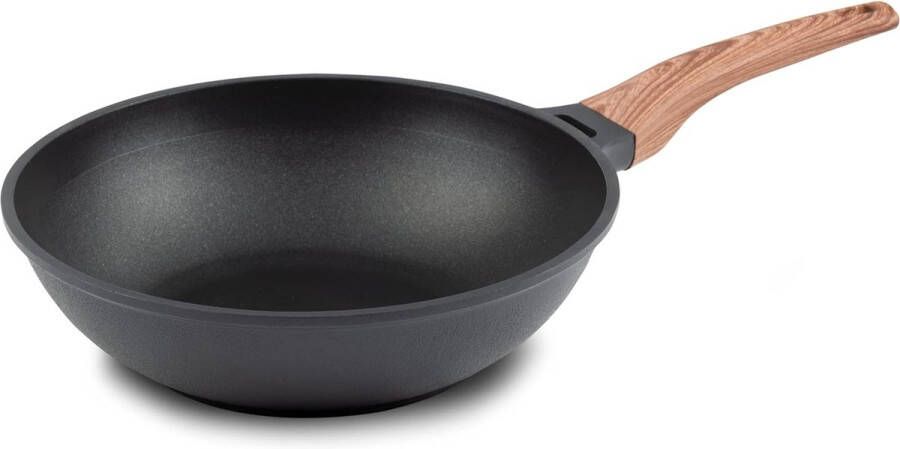 Professionele wok 30 cm wokpan met uitstekende warmteverdeling en warmteprestaties geraffineerde eenvoud en tijdloze elegantie voor alle kookplaten