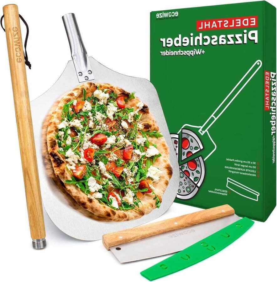 Professionele XXL pizzaschep van hoogwaardig roestvrij staal stevige greep en robuuste schroefdraad extra grote pizzaschep van roestvrij staal Pizzaschep