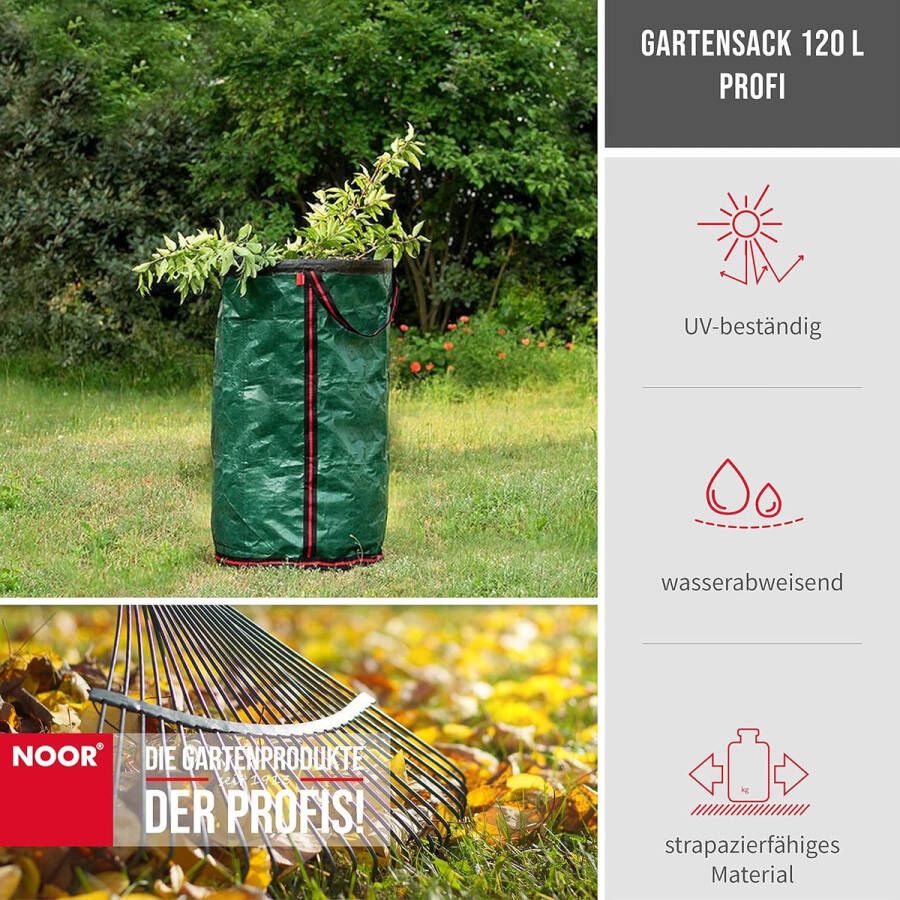 Profi M Tuinzak 120 liter Ø 45 x 75 cm scheurbestendige tuinafvalzak extra robuust zelfstaande en duurzame loofzak professioneel tuinaccessoire eenvoudig in gebruik