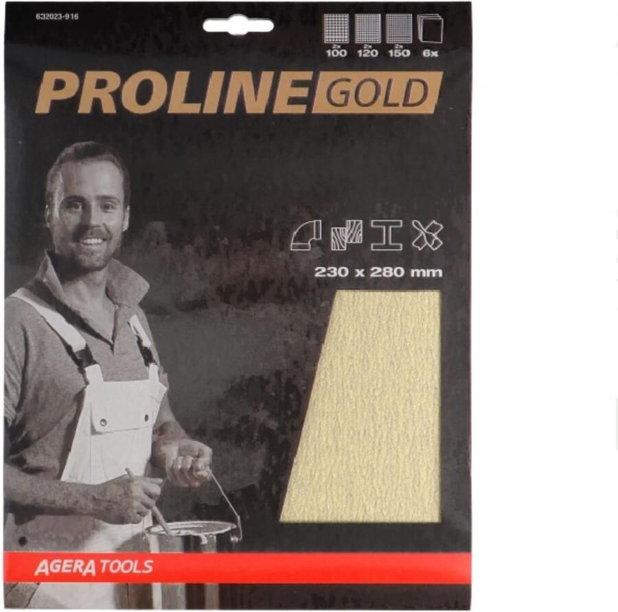 ProLine Gold Schuurpapier P100 120 150 230mm x 280mm 6 stuks