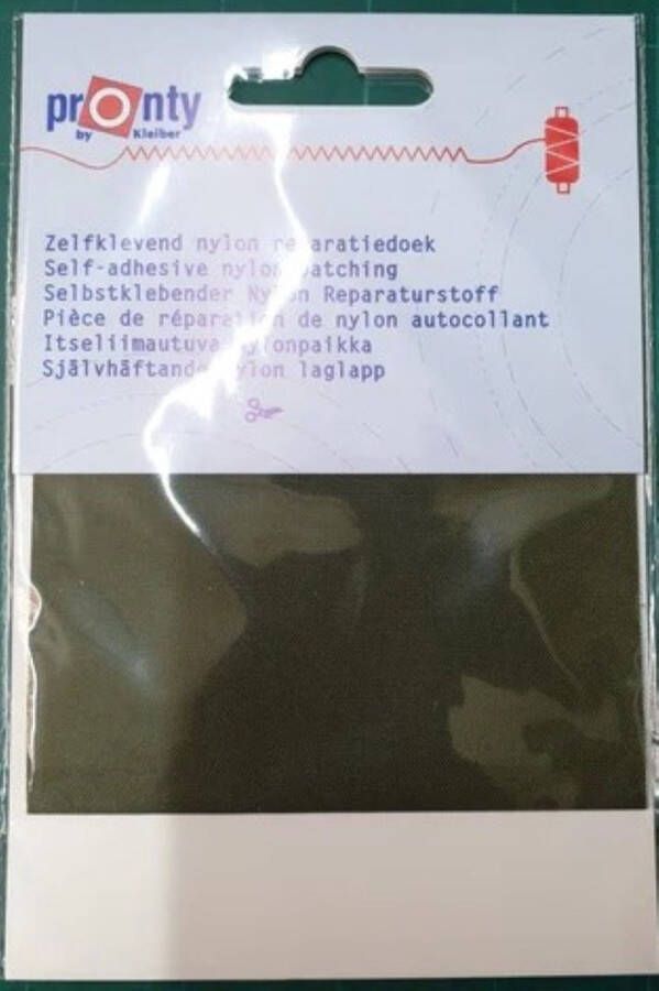 Pronty zelfklevend reparatiedoek nylon kleur khaki 10 x 20cm voor reparatie sport- en regenkleding rugzakken reistassen viscose. nylon en polyamide
