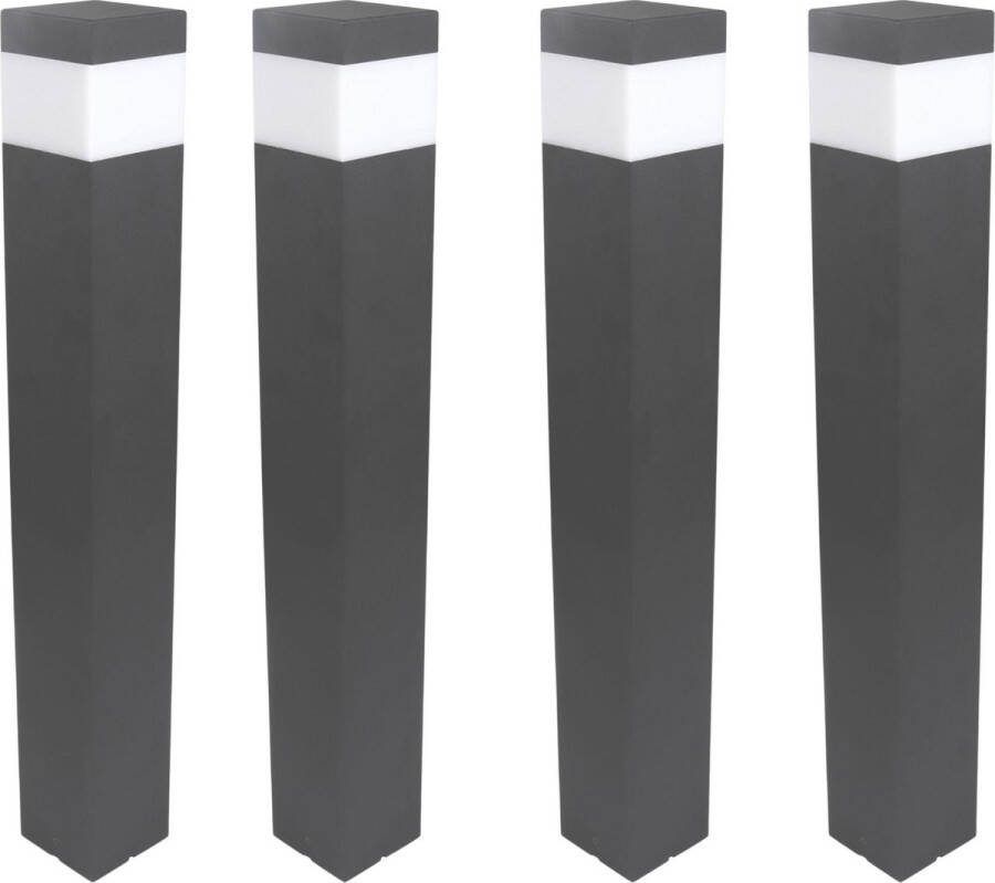 Proventa LED Tuinlantaarns E27 fitting 76 cm Aluminium Set van 4