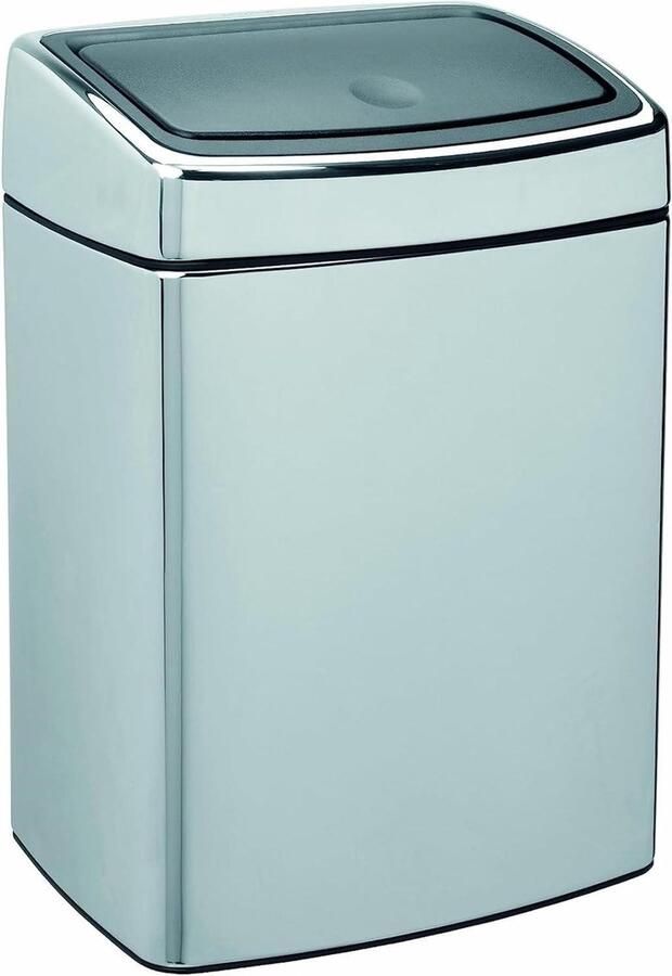 Prullenbak 10L Touch Bin Kunststof Binnenemmer Brilliant Steel