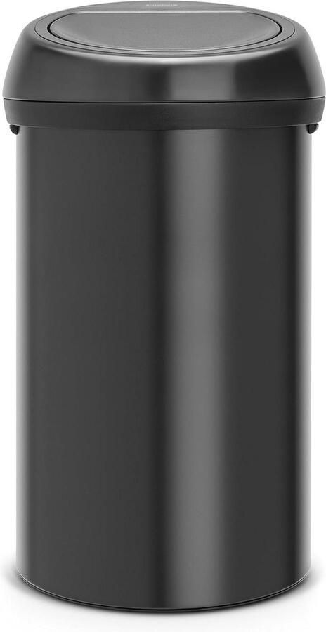 Prullenbak 60 liter Matt Black Touch Bin Groot formaat Afvalbak met Soft Touch opening Prullenbak 60 liter